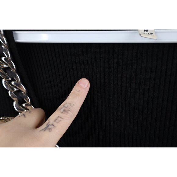 Vintage 90s Cache Womens Medium Stretch Ribbed Knit Cuban Link Knit Sweater - Picture 9 of 14